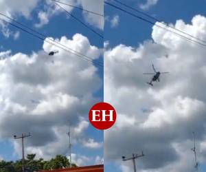 En las imágenes se ve el momento exacto en el que el helicóptero se desploma.