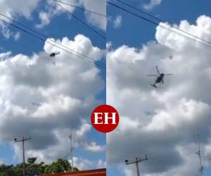 En las imágenes se ve el momento exacto en el que el helicóptero se desploma.