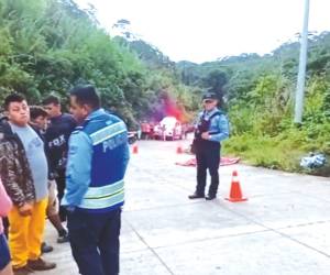 Agentes de la Dirección Nacional de Vialidad y Transporte (DNVT) llegaron hasta el sector del accidente de tránsito.