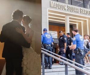 Desde temprano, las aceras que rodean el Madison Square Garden se llenaron de personas antes de que llegara el primer invitado a la boda de Taylor Swift y Travis Kelce. No hicieron falta invitaciones para sentir la fiesta desde afuera. Bastó con plantarse en una esquina de la Séptima Avenida, bajo un sol que ya castigaba con fuerza, para comprobar que la ciudad entera había puesto los ojos en ese edificio sin ventanas.