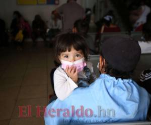 La pequeña Jeisell Barahona llegó al Alonso Suazo acompañada de su madre y abuelo con fiebre y ojos tristes, esperan que no sea dengue.