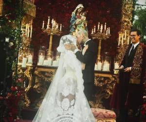 La pareja se unió en matrimonio religioso en una lujosa propiedad de Dolce &amp; Gabanna.