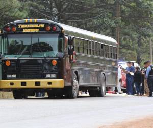 Las víctimas mortales se conducían en esta unidad de transporte de la ruta Güinope-Tegucigalpa.