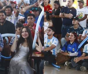 Rostros concentrados, gritos y una tensión total se sintió en el ambiente que vivieron los hondureños que apoyaban a las dos selecciones que hoy disputaron la Copa del Mundo: España y Argentina. Así fueron captados algunos de los aficionados.