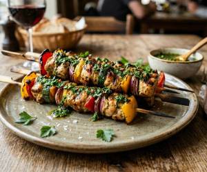 La receta de pinchos de pollo al chimichurri son una excelente alternativa para disfrutar en familia o con amigos.