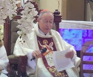 El cardenal Óscar Andrés Rodríguez durante la homilía de este Domingo de Resurrección.