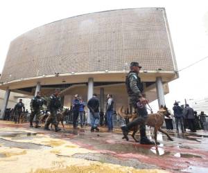 Decenas de militares y policías están apostados en el Congreso Nacional y sus alrededores dando seguridad.