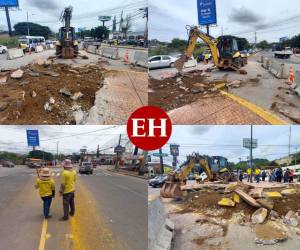 Autoridades capitalinas comenzaron a demoler este jueves la rotonda ubicada a la altura de la colonia Loarque, en la salida hacia el sur de Tegucigalpa. Aquí te contamos por qué y te mostramos las imágenes de la demolición.