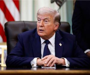 Donald Trump atendió a medios de comunicación este jueves en la Casa Blanca.