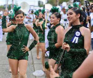 Las bellas palillonas del Instituto Jesús Aguilar Paz se robaron los aplausos este 15 de septiembre, durante la celebración de los 205 años de independencia patria.