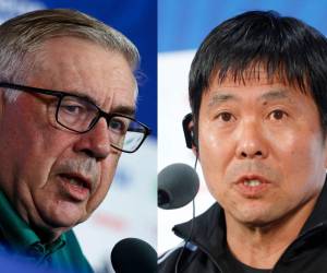 Carlo Ancelotti (Brasil) y Hajime Moriyasu (Japón), los entrenadores de ambas escuadras.