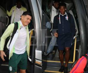 Jugadores del Marathón y el Olimpia llegaron con pocos minutos de diferencias al estadio Nacional.