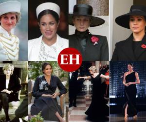 Meghan Markle y la princesa Diana son precursoras en estilo y elegancia, sus pasos y estilismos han estado siempre medidos al milímetro. En muchas ocasiones el armario de lady Di ha sido fuente de inspiración para Megan. Aquí te enseñamos algunos de esos looks. ¡No te lo pierdas!