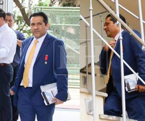 El magistrado del Tribunal de Justicia Electoral (TJE), Mario Morazán, llegó este lunes -13 de abril- al Congreso Nacional (CN) para comparecer en la audiencia de juicio político programada en su contra.