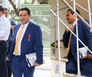 El magistrado del Tribunal de Justicia Electoral (TJE), Mario Morazán, llegó este lunes -13 de abril- al Congreso Nacional (CN) para comparecer en la audiencia de juicio político programada en su contra.