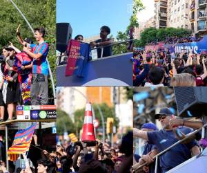 Barcelona se coronó campeón de LaLiga de España tras vencer a Real Madrid en el clásico. Las mejores postales de la celebración con aficionados.