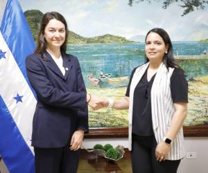 Thalie Bareilles, jefa de misión del Comité Internacional de la Cruz Roja (CICR) en Honduras, se reunió con la subsecretaria de Política Exterior, para fortalecer la cooperación del Derecho Internacional Humanitario.