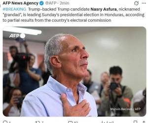 Los primeros resultados electorales en Honduras apuntan una ventaja al candidato del Partido Nacional, Nasry Asfura, y así lo informa esta noche el mundo.