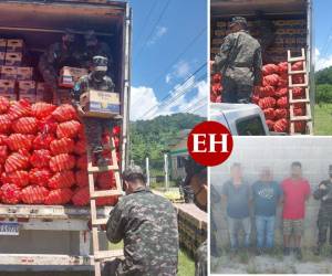 Los elementos policiales aseguraron varias cajas de bebidas alcohólicas en dos rastras que ingresaron desde Guatemala.