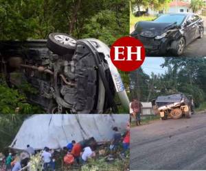 Los principales accidentes registrados en este fin de semana en las carreteras de Honduras.