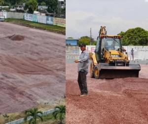 Los trabajos siguen avanzando en la cancha del estadio Humberto Micheletti de El Progreso, Yoro, y ya se conoce cuando serán entregado el proyecto