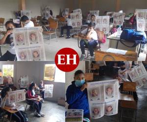 Estudiantes del centro educativo Cerro Grande ya empezaron a coleccionar los póster de los próceres de nuestra patria.
