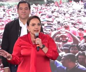 La presidenta Xiomara Castró dio su discurso en Casa Presidencial.