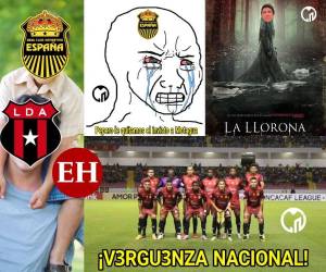 Real España quedó prácticamente eliminado de la Liga Concacaf tras caer goleado 3-0 frente a la Liga Deportiva Alajuelense. La catástrofe aurinegra no pasó desapercibida en las redes sociales y estos son los mejores memes que dejó la debacle españolista.