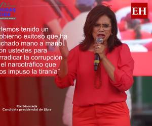 Rixi Moncada, candidata presidencial por el Partido Libertad y Refundación (Libre) participó en una convención política este domingo 9 de noviembre en la Villa Olímpica de Tegucigalpa, donde cuestionó la efectividad del TREP, denunció un intento de fraude y acusó a dos de sus contrincantes de narcotraficantes y otros apelativos. A continuación sus frases más destacadas.
