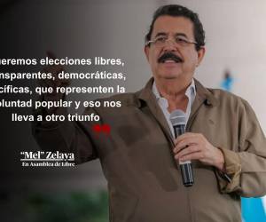 El Partido Libertad y Refundación (Libre) realizó este sábado 31 de mayo su Asamblea Extraordinaria en Tegucigalpa, bajo la conducción del coordinador general y expresidente de la República, José Manuel Zelaya Rosales, quien destacó el liderazgo de su candidata Rixi Moncada y dijo varias frases que recopilamos en esta galería.