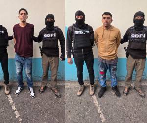 Denis Ariel Murillo Sierra, El Diablo y Óscar René Manzanares Beltrand, Parlantillo, detenidos por la Dirección Policial de Investigaciones (DPI).