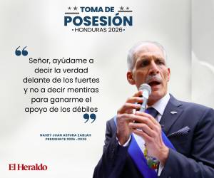 Este martes - 27 de enero- Nasry Tito Asfura fue juramentado como presidente de Honduras para el período 2026-2030. Estas fueron las frases más destacadas del mandatario, luego de que le colocaran la banda presidencial frente a diplomáticos y los nuevo diputados del nuevo Congreso Nacional:
