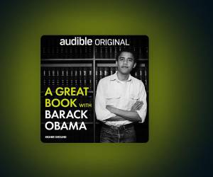 Fotografía cedida por Audible que muestra la carátula del pódcast Un gran libro con Barack Obama.