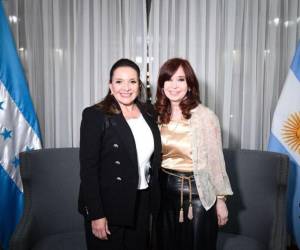 Castro y Kircher durante la reciente visita de la vicepresidenta argentina a Tegucigalpa.