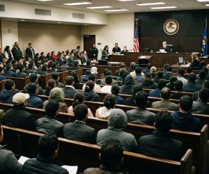 Decenas de personas son convocadas al mismo tiempo para comparecer ante un juez y recibir instrucciones sobre el avance de sus expedientes.