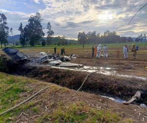 La avioneta volaba con destino a Medellín y que quedó calcinada.