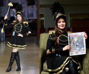 Ángela Mariel Moya, palillona del Instituto Mary de Flores, protagonizó la portada de EL HERALDO por los 205 años de independencia patria.