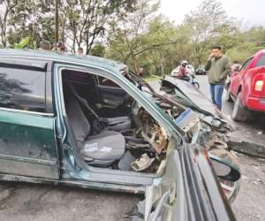 El vehículo en el que viajaba la víctima junto a su sobrino.