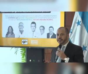 Gustavo Solórzano, asesor legal del Cohep, presentó los resultados del tercer Barómetro Electoral.