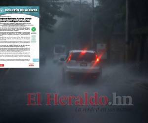 Tres departamentos se encuentran en alerta verde, aunque las lluvias también se han reportado en otras zonas del país.