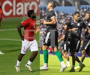 Jugadores del Olimpia y Marathón calientan previo al partido de la gran final.