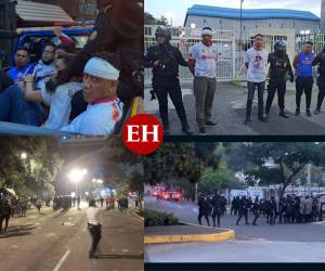 Violentos disturbios entre aficionados del Olimpia y Municipal dejaron al menos seis detenidos, peleas y hasta bombas lacrimógenas afuera del estadio Nacional Doroteo Guamuch Flores de Guatemala. A continuación las imágenes.