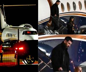 Lionel Messi fue captado junto con Antonela en su llegada a Rosario.