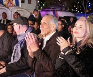Nasry Asfura junto a su esposa, Lissette del Cid, en la alborada a la Virgen de Suyapa.