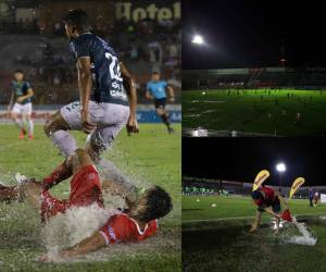 El partido estuvo a poco de ser suspendido luego de que a minutos de que iniciara el encuentro no había energía eléctrica en la ciudad de La Ceiba, adicionalmente la lluvia se desató complicando la calidad de la cancha, pero eso no impidió el desarrollo del partido que cierra el sábado en la jornada 11.