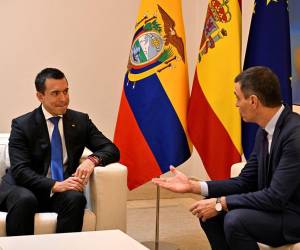 Noboa se reunió con el presidente del gobierno español, Pedro Sánchez.