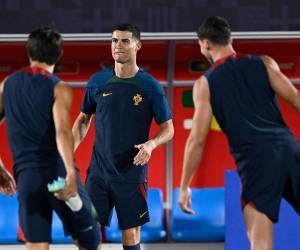 Cristiano Ronaldo durante un entrenamiento con la selección de Portugal.