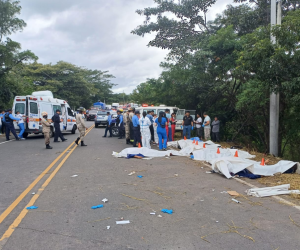 Accidente ocurrido en el kilómetro 32 de la<b> </b>carretera a Olancho.