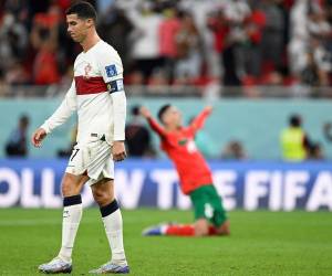 Cristiano Ronaldo no puede ocultar su cara de decepción ante la eliminación de Portugal.