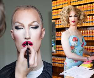 Esta foto del folleto, tomada el 26 de mayo de 2023 y obtenida del partido político sueco Liberalerna Estocolmo el 15 de junio de 2023, muestra al vicealcalde de Estocolmo, Jan Jonsson, del partido liberal de centro-derecha, con un traje de drag.